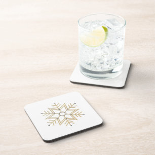 2-Silber und Gold Snowflake 3-D Look Getränkeuntersetzer