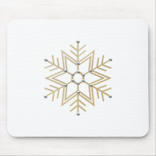 2-Silber und Gold Snowflake 3-D Look Mousepad