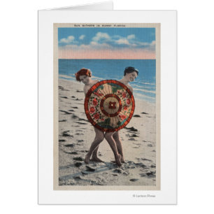 2 Sonnenbäder Frauen & asiatischer Schirm, Florida