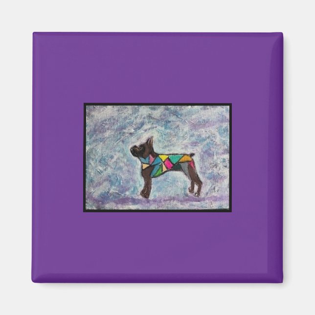 2" Square Magnet mit Boxer (Vorne)