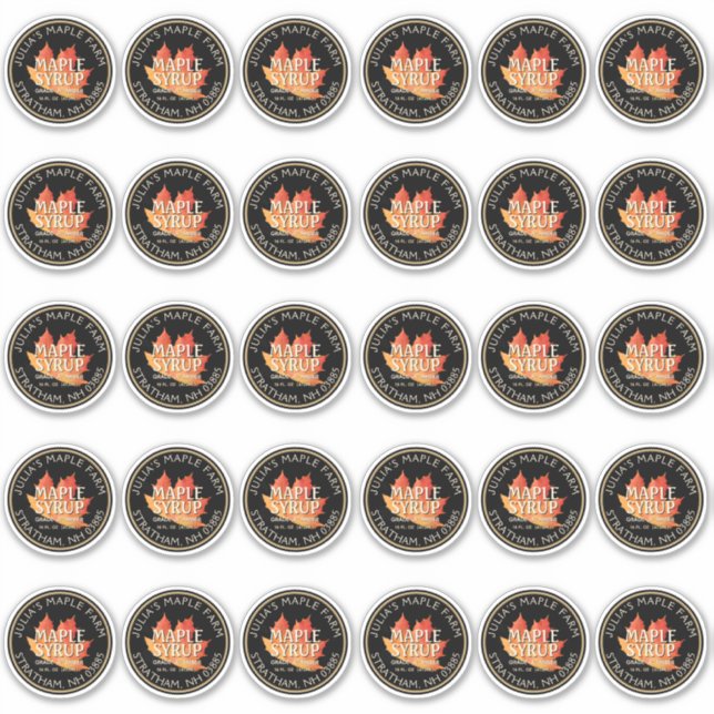2" Standard Mason Jar Lid Etikett Ahornsirup (Vorderseite)
