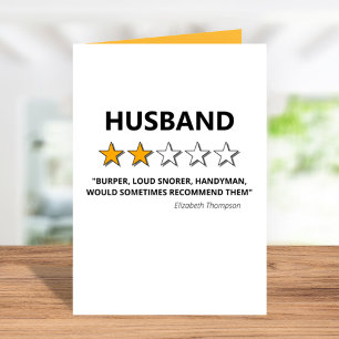 2 Star Review   Funny Husband Valentines Feiertagskarte