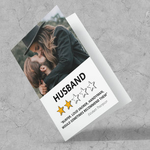 2 Star Review   Funny Husband Valentines Feiertagskarte