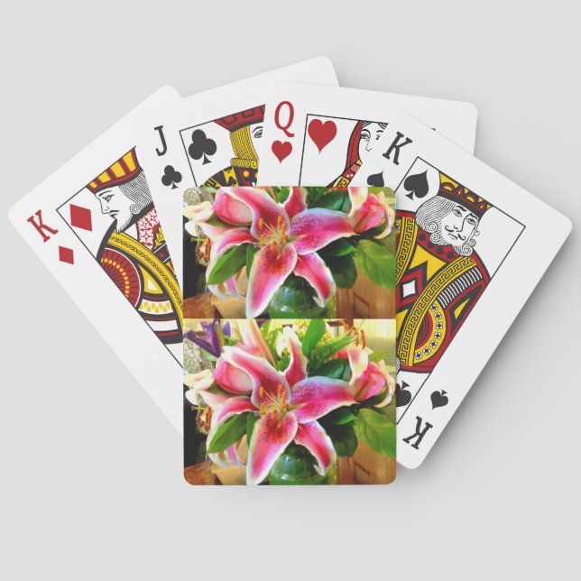 2 Stargazer-Lilien spielen Karten Spielkarten (Rückseite)
