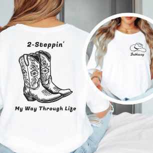 2 Steppin' My Wway Through Life Western Tance T-Sh Tri-Blend Shirt