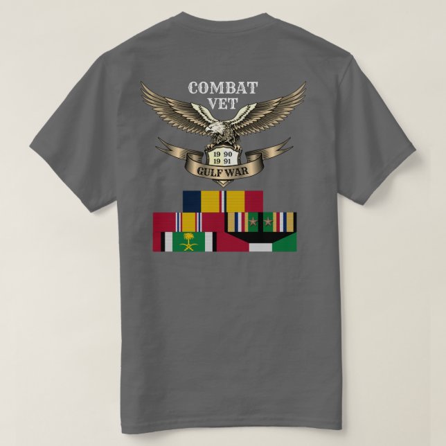2 STERNE BEKÄMPFUNG DES VET GULF-KRIEGS T-Shirt (Design Rückseite)