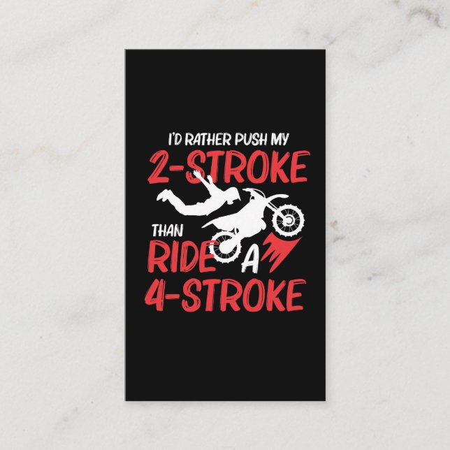 2 Stroke MX Motocross Dirt Bike Rider Supercross Visitenkarte (Vorderseite)