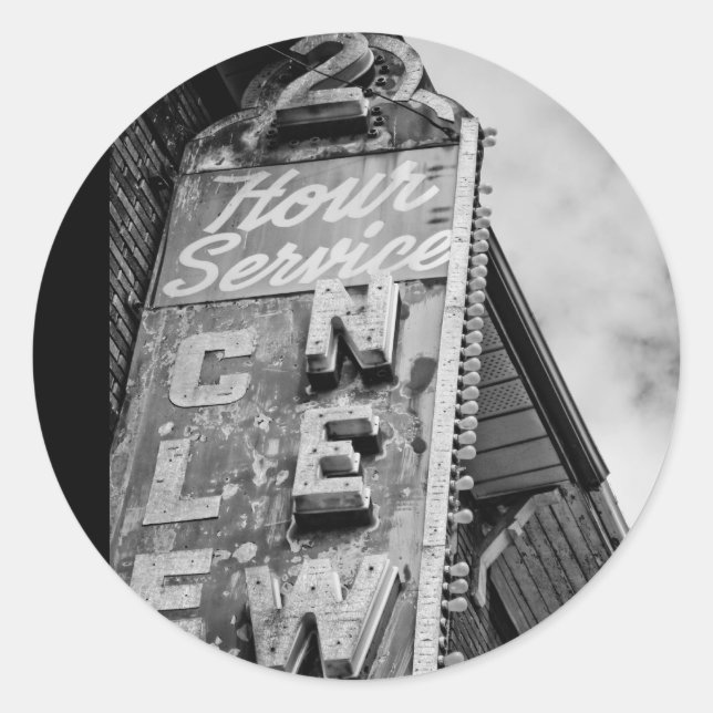 2 Stunden Service Runder Aufkleber (Vorderseite)