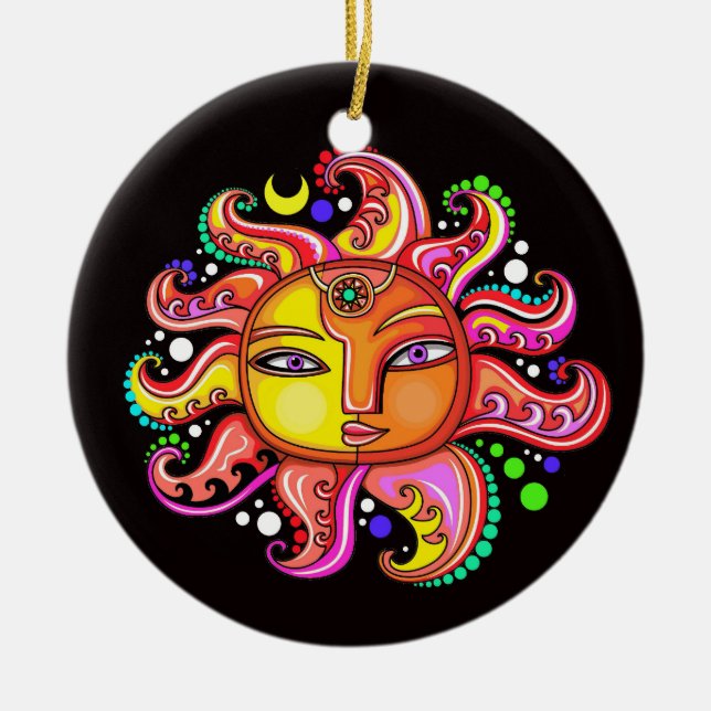#2 Sunface Lila Eyes Ornament - Geschenk - Gefalle (Vorne)