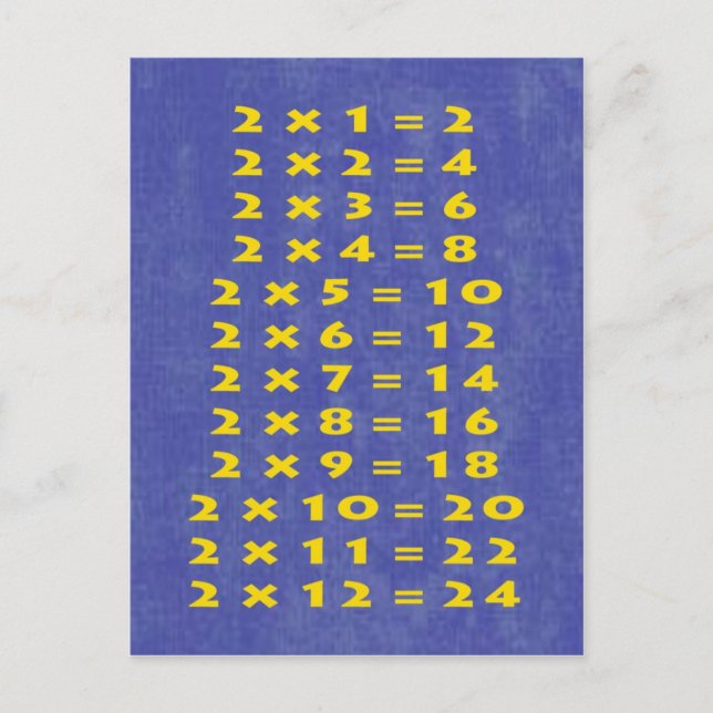 #2 Times Table Sammlung Postcard Postkarte (Vorderseite)