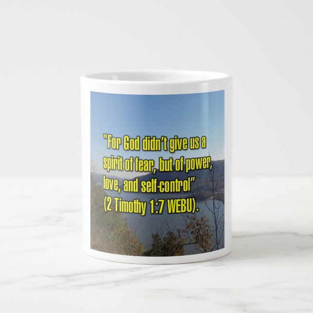 2 Timotheus 1:7 WEBU Mug Jumbo-Tasse (Vorderseite)