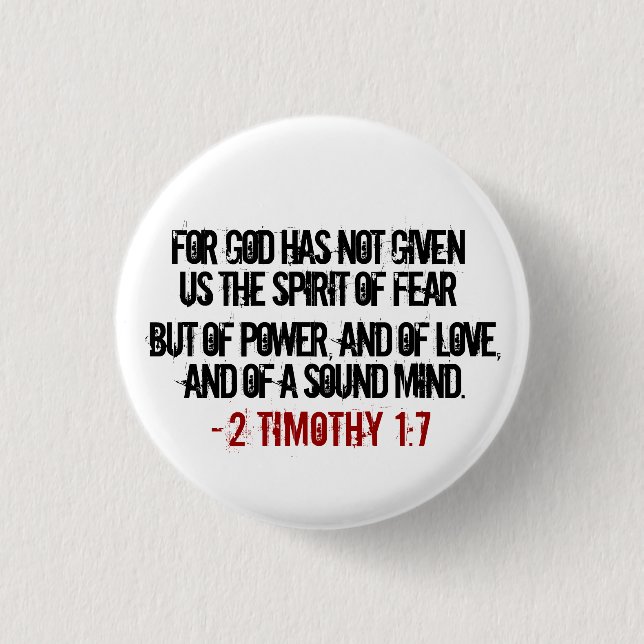 2 Timothy 1:7 Bold Verse Button (Vorderseite)