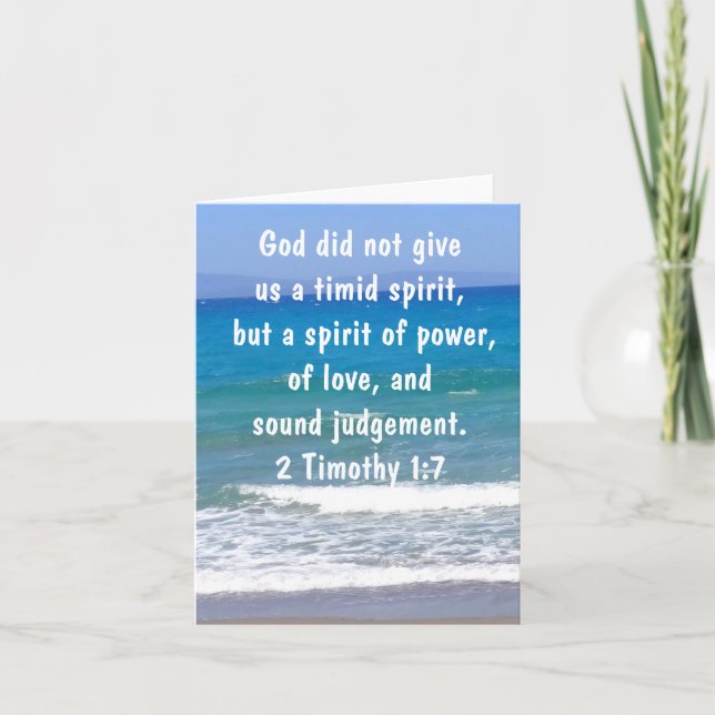 2 Timothy 1:7 Christen sind nicht zaghaft Bibelver Karte (Vorderseite)