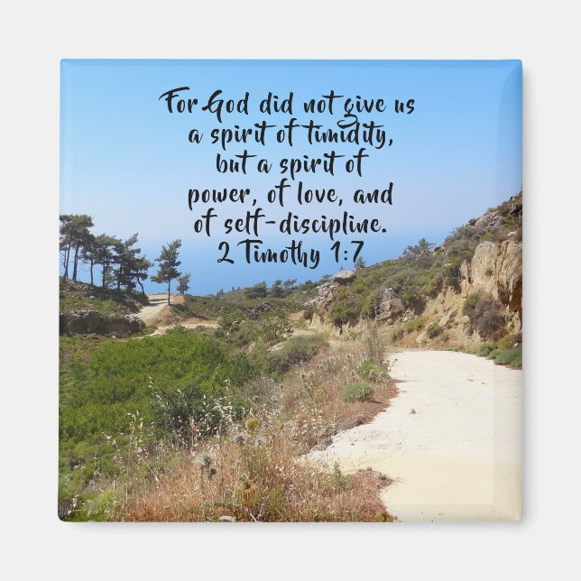 2 Timothy 1:7 Confident Bible Verse Magnet (Vorne)