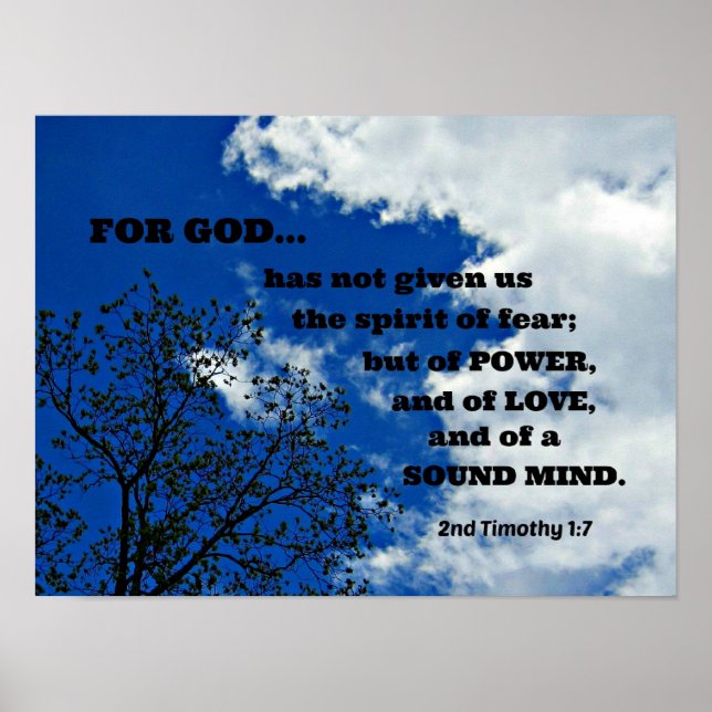 2. Timothy 1:7 Denn Gott hat uns nicht gegeben.... Poster (Vorne)