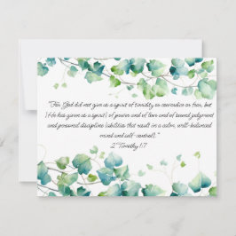 2 Timothy 1:7 Englische birmanische Ivy White Note Mitteilungskarte