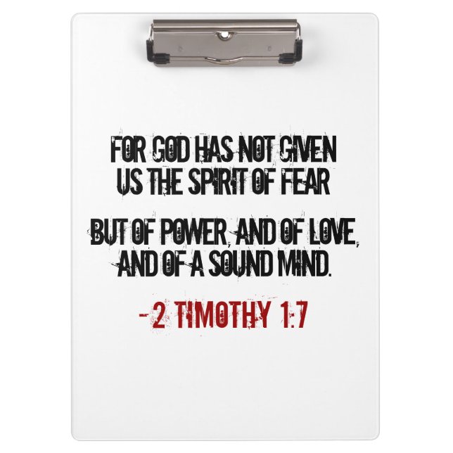 2 Timothy 1:7 Geschenke Klemmbrett (Vorderseite)