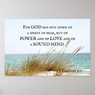 2 Timothy 1:7 Gott hat keinen Geist der Angst gege Poster