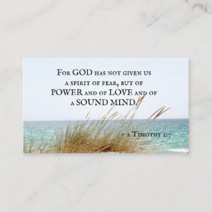 2 Timothy 1:7 Gott hat keinen Geist der Angst gege Visitenkarte