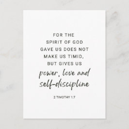 2 Timothy 1:7 Power, Liebe und Selbstdisziplin Postkarte