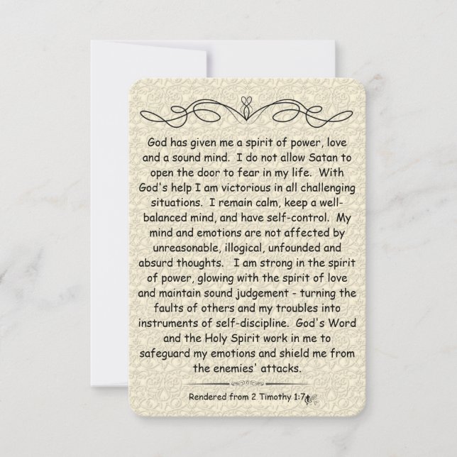 2 Timothy 1:7 Scripture Note Card Scrollsicherung (Vorderseite)