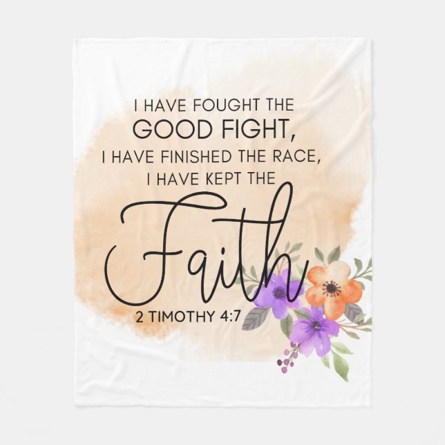 2 Timothy 4:7 - Ich habe den Glauben Peach behalte Fleecedecke (Vorderseite)