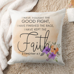 2 Timothy 4:7 - Ich habe den Glauben Peach behalte Kissen