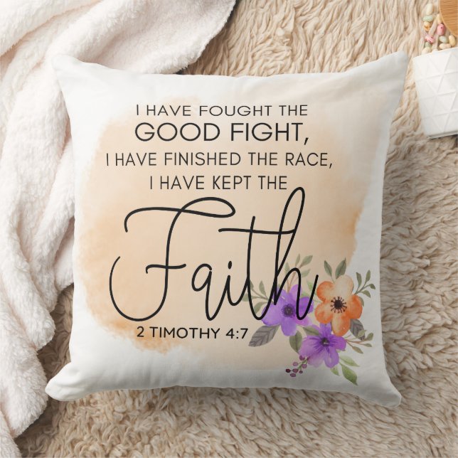 2 Timothy 4:7 - Ich habe den Glauben Peach behalte Kissen (Decke)