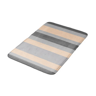 2 Ton-Grau und Pfirsich-breite asymetrische Badematte