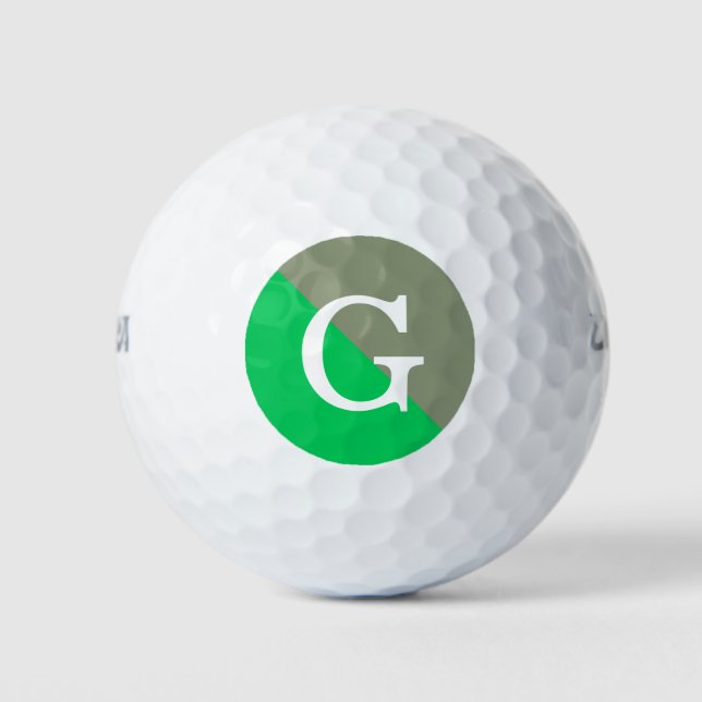 2 Tone Diagonal Initial Monogramm Golfball (Vorderseite)
