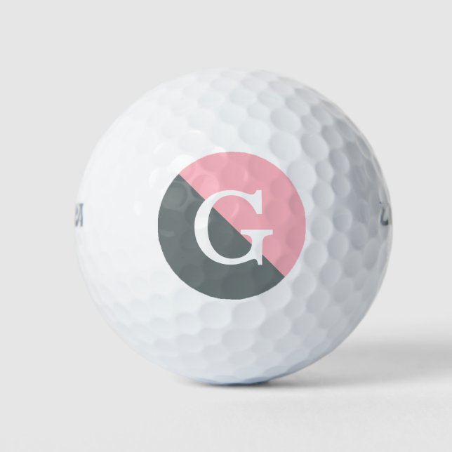 2 Tone Diagonal Initial Monogramm Golfball (Vorderseite)