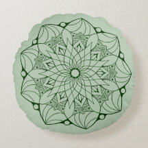 2 Tone Green Mandala Rundwurfkissen für Sofa