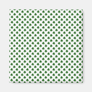 2-Tone-Kleeblatt Green on White St.Patrick's Clove Magnet