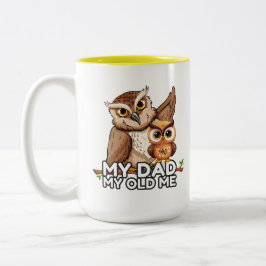 2-Tone Mug 15oz : Mon père Mon vieux moi (jaune)