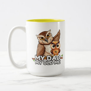 2-Tone Mug 15oz : Mon père Mon vieux moi (jaune)