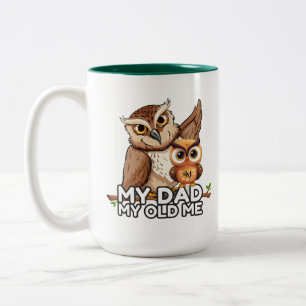 2-Tone Mug 15oz : Mon père Mon vieux moi (vert)