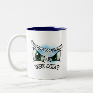 2-Tone Tasse 11oz : Wer denkst du (blau)