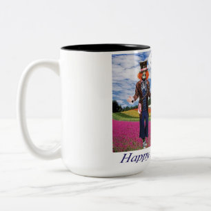 2 Töne Tasse. Alles Gute zum Jubiläum. Panda/verrü Zweifarbige Tasse