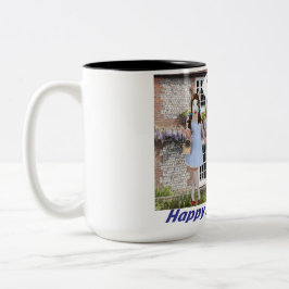 2 Töne Tasse. Happy Anniversary. bunny/dor Zweifarbige Tasse
