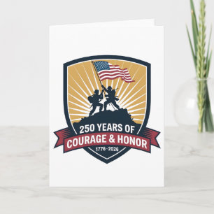 2 USA 250. Jubiläum Mut Ehre Patriotisch Karte