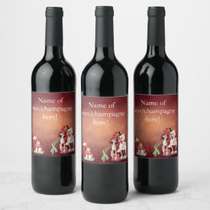 2 Valentinstag-Hundewein/Champagne-Aufkleber-Set Weinetikett