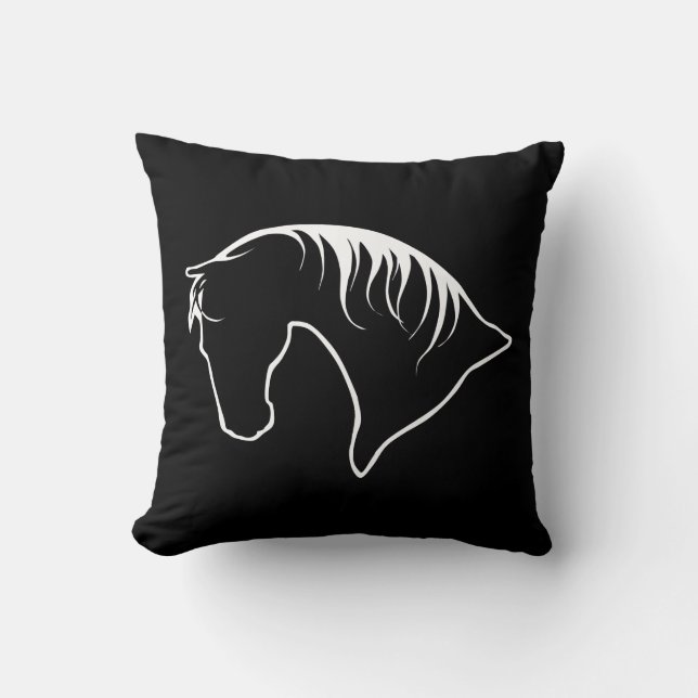 2 versahen Land-Western-Pferdedesignerkissen mit Kissen (Vorderseite)