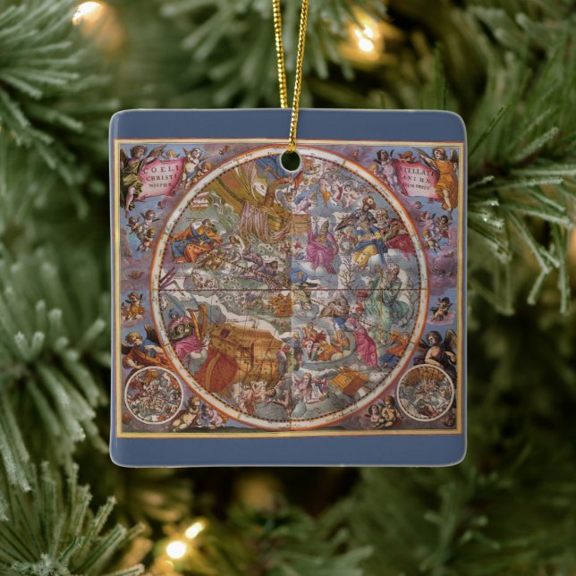 2 Verschiedene Karten Christlicher Konstellationen Keramikornament (Baum)