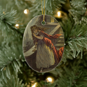 2 verschiedene Vintage viktorianische Märchendesig Keramik Ornament