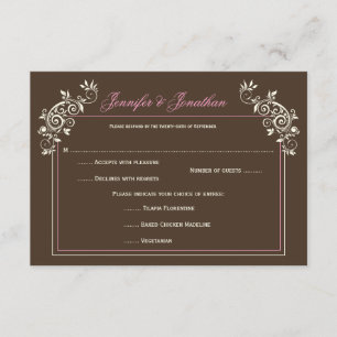 #2 Vintages Brown Elfenbein-Rosa-Wirbel UAWG RSVP Karte