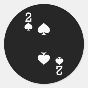 2 von Spades Playing Card Halloween Costume Dark Runder Aufkleber