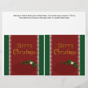 2 Weihnachts-Feiertag Custom Candy Bar Hüllen Flyer