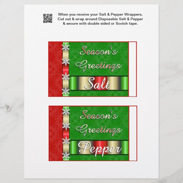2 Weihnachtssalt & Pepper Shaker Wrappers Flyer (Vorne)