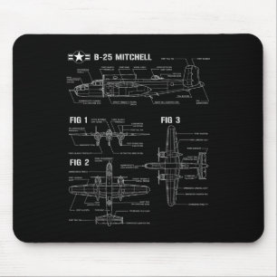 2. Weltkrieg Amerikanische Luftfahrzeuge B-25 Mitc Mousepad