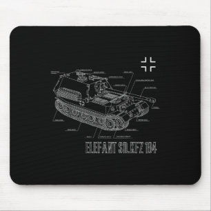 2. Weltkrieg: Deutscher Anti-Tank-Destroyer Elefan Mousepad